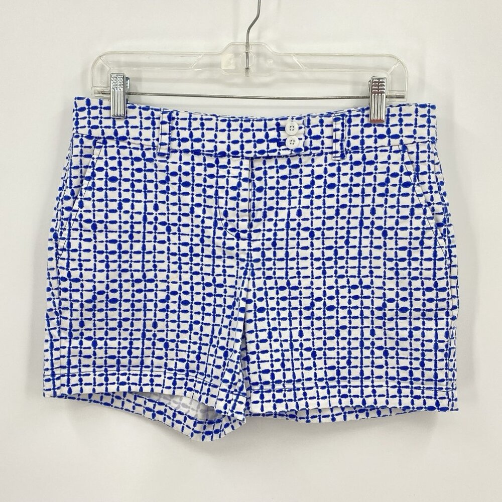 Vineyard Vines Blue and White Chino Shorts FAINT SPOT Womens 6